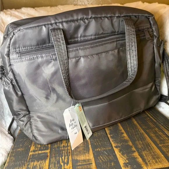 NWT Lug Gray PJ Duffel Canvas Overnight Bag